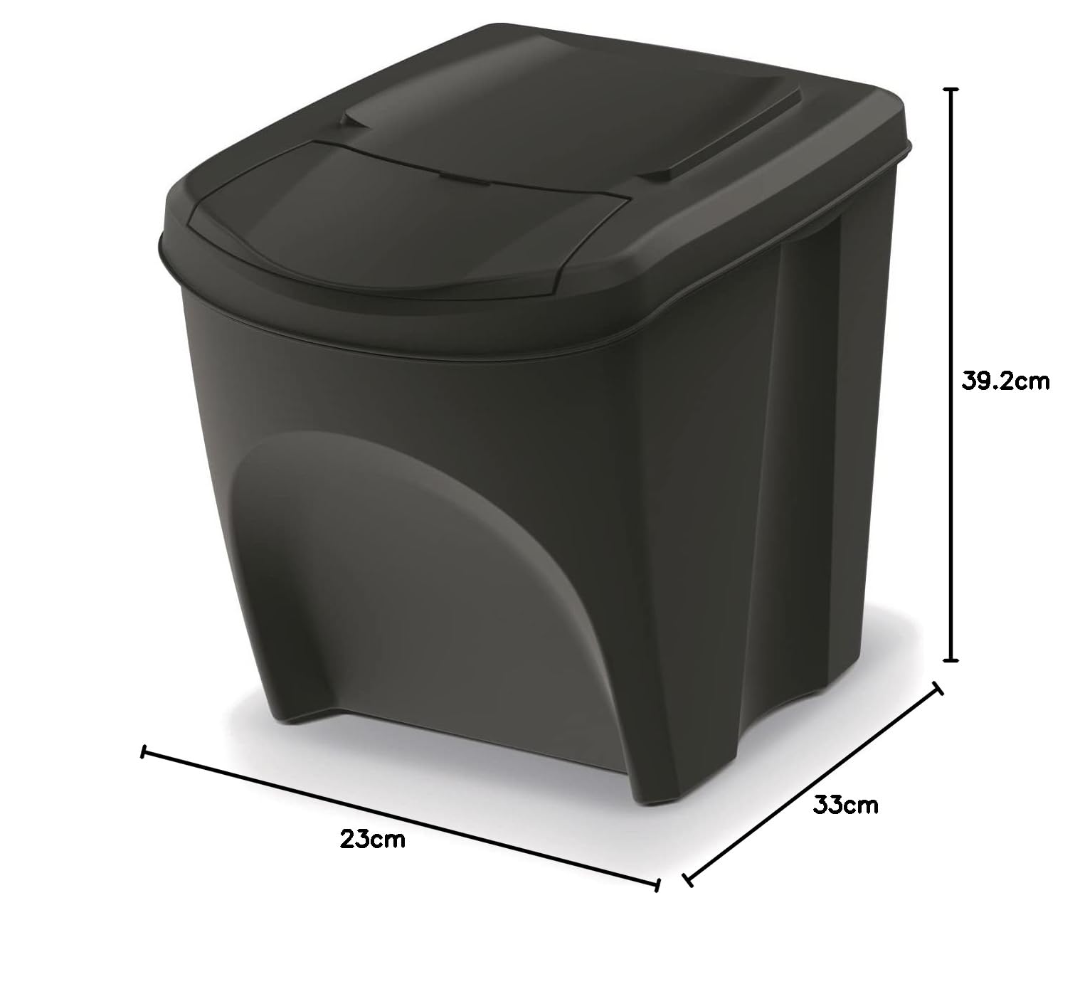Keden SORTI BOX Kosze na śmieci Zestaw Koszy Pojemników do Segregacji Śmieci 4x25L - Czarny