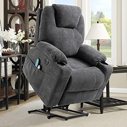 Sillón plegable ergonómico gris con masaje eléctrico miniatura 1