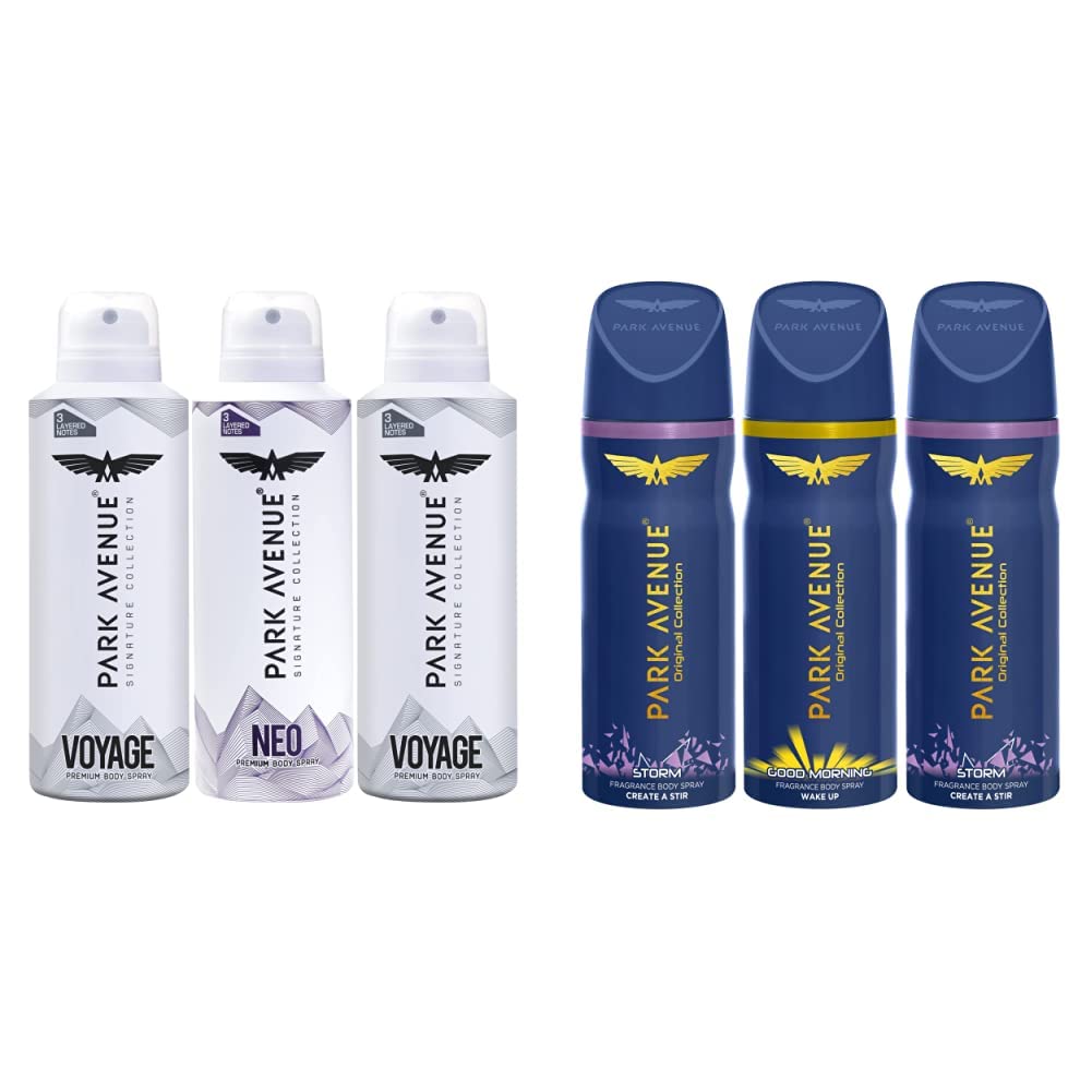 Park Avenue Deodorant Spray For Men, 2 Voyage + 1 Neo (Pack Of 3) 348G/450Ml And Body Deodorant, Good Morning, 100G/150Ml (Pack Of 2) With Body Deodorant, Storm, 100G/150Ml For Men-picture-29