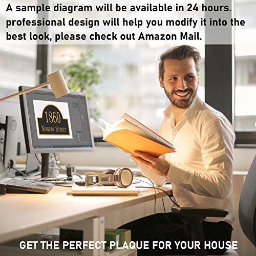 image for OLADOT Handcrafted Vintage Arch Address Plaque Home Address Sign Decor