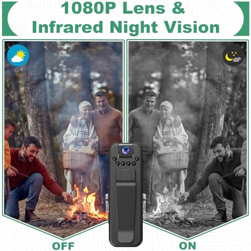 image for HKFUG Mini Body Camera HD 1080P Portable Video Recorder with 180° Rot