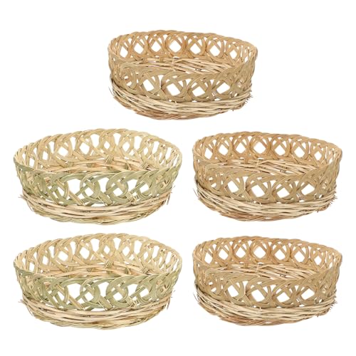 Abaodam 5 Aros de Bambú para Sombreros Cónicos Diy, 5 Piezas Artesanales Tejidos a Mano, Material Ligero y Duradero para Accesorios de Sombreros, Suministros de Bricolaje para Mujer