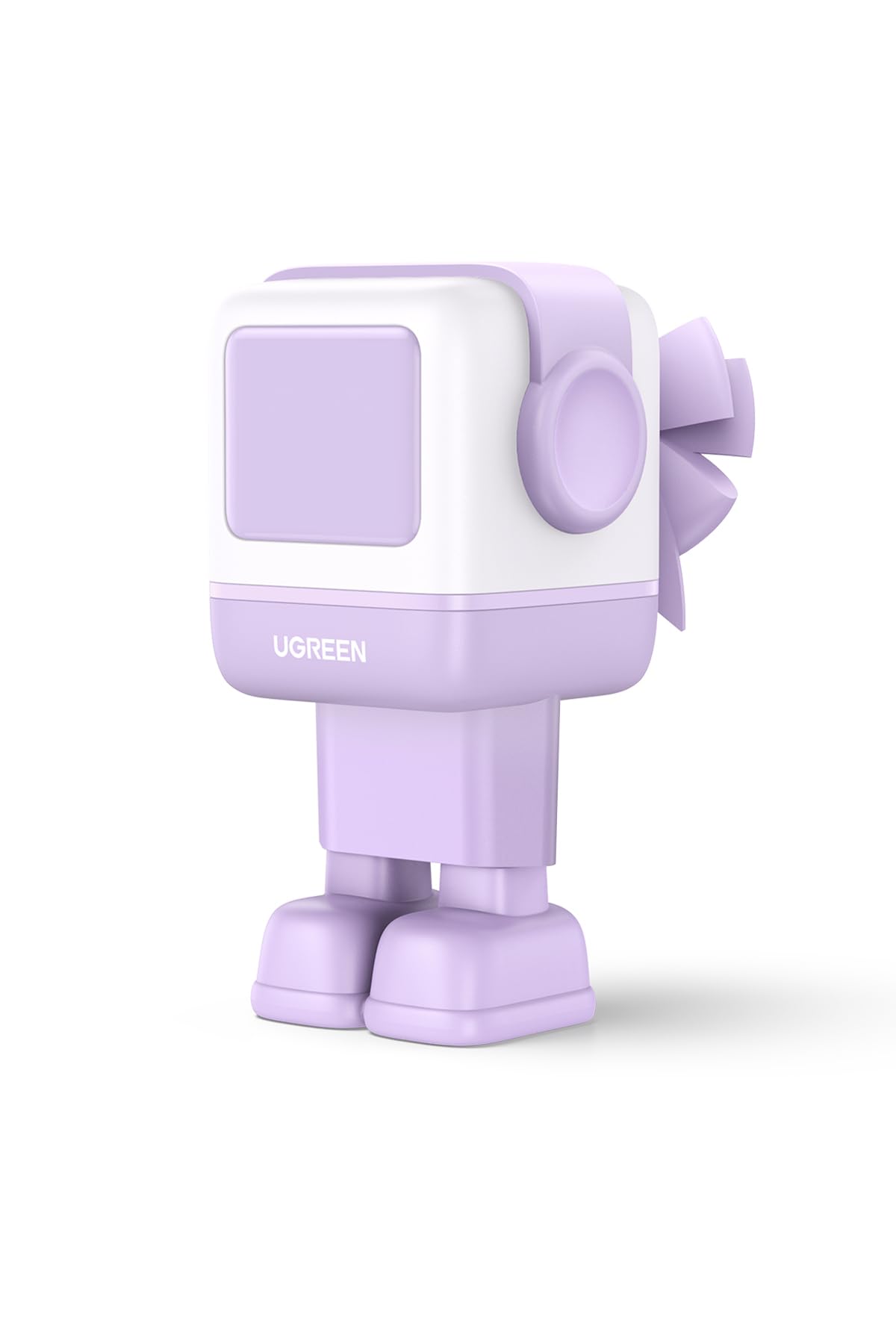 UGREEN Uno 65W 3 Ports Chargeur USB C Rapide GaNFast en Forme de Robot Mignon Compatible avec iPhone 17 Pro Max Air 16 15 14 13 Pixel Galaxy PSS 45W 25W S25 S24 S23 iPad MacBook Pro Air (Violet)