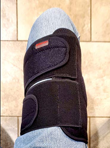 elastic hook and loop extender strap adds length to most ice packs belts ankle brace knee brace back brace vests and more - improve comfort and fit - extension strap - black 434 x 934