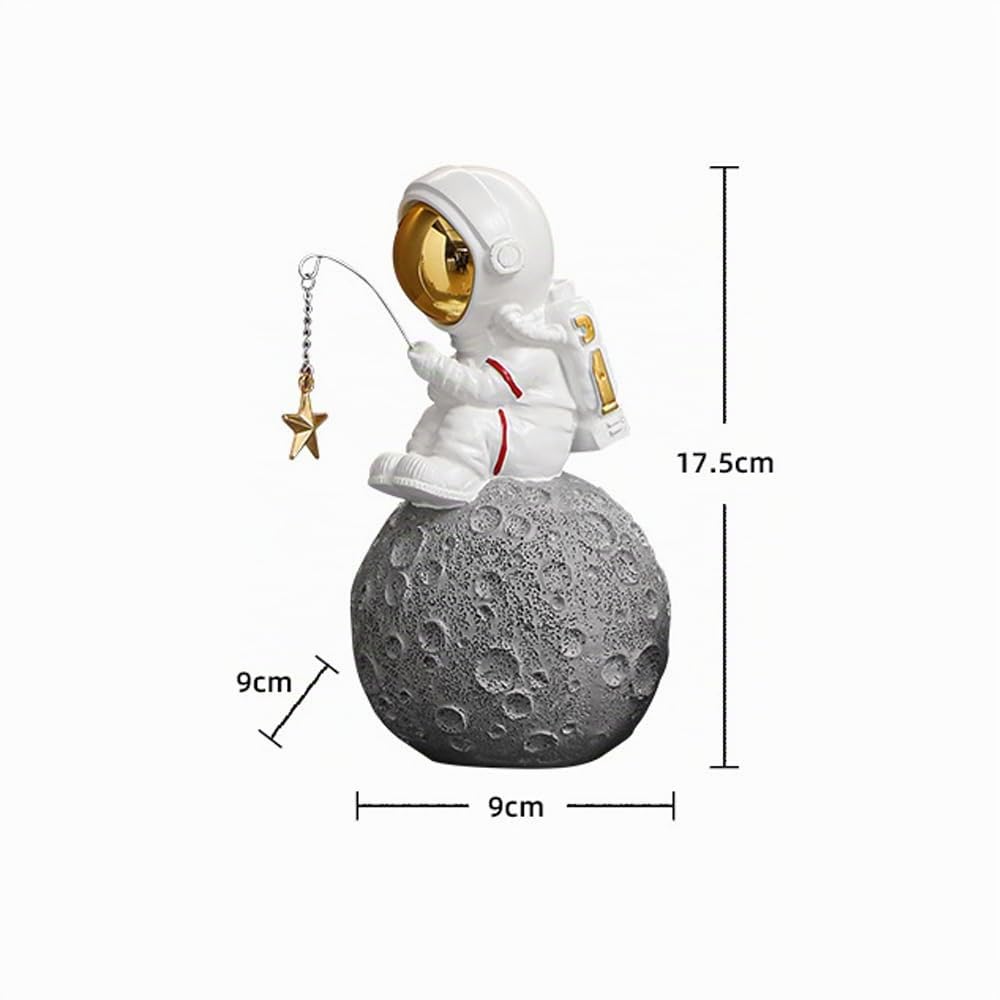 WANGCL Astronauta Statue, Astronauta Figurina Scultura Spaceman Statua Accessori Desktop Bambini Ragazzi Camera Arredamento Astronauta Tema Decorazione Ornamento, 1