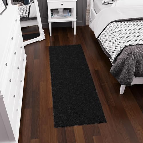 Ottomanson Indoor Solid Shag Design Rubber Back 2x6 Soft Pile Shag Runner Rug for Hallway, Entryway, Kitchen, Living Room, Bedroom, Bathroom, 2'2