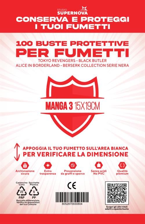 Buste Protettive Per Fumetti Studio Supernova - Formato Bonelli 3 (18,6x22,7cm), 50 Pezzi, In Polipropilene - Foto 3