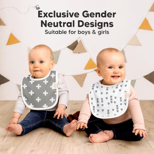 Image of KeaBabies 8-Pack Organic Baby Bibs for Drooling and Teething (Crossroads) | Soft Cotton Bibs for Baby Girl, Boy, Extra Absorbent, Easy to Clean & Put On, Toddler, Newborn, Infant 0-24 Months