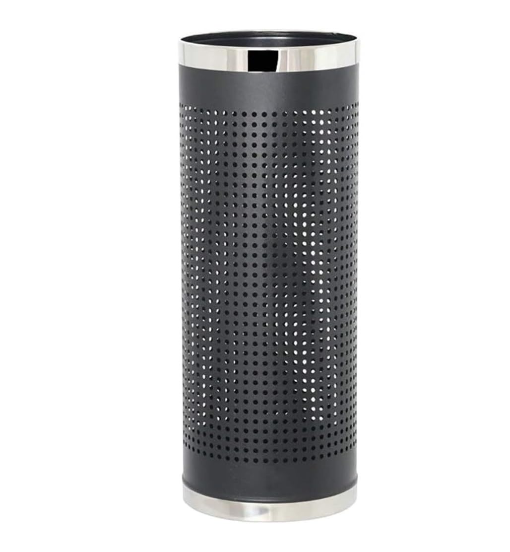 Porte-parapluies en acier noir et argent pour rangement entrée