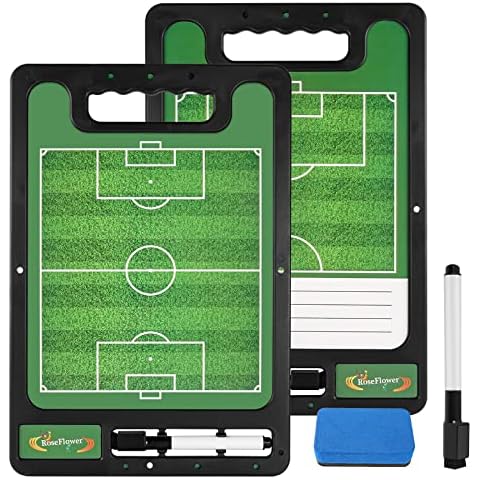 RoseFlower Taktikmappe Fußball, Professional Fussball Taktiktafel Taktikboard Football Coach Board Futsal Hallenfußballs Cover