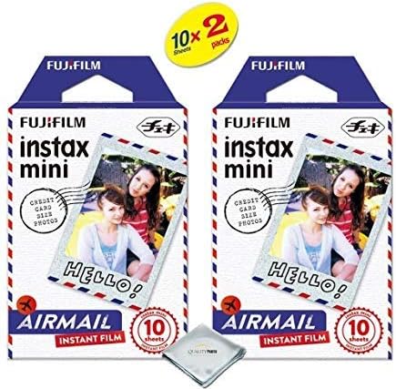 Fujifilm Instax Mini 8 and 9 Instant Film 2-Pack (20 Sheets) Airmail + Quality Photo Microfiber Cloth …