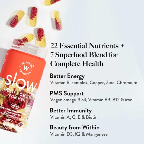 Wellbeing Nutrition Multivitamin & Vegan Omega 3 for Women 60 Capsules - Image 3
