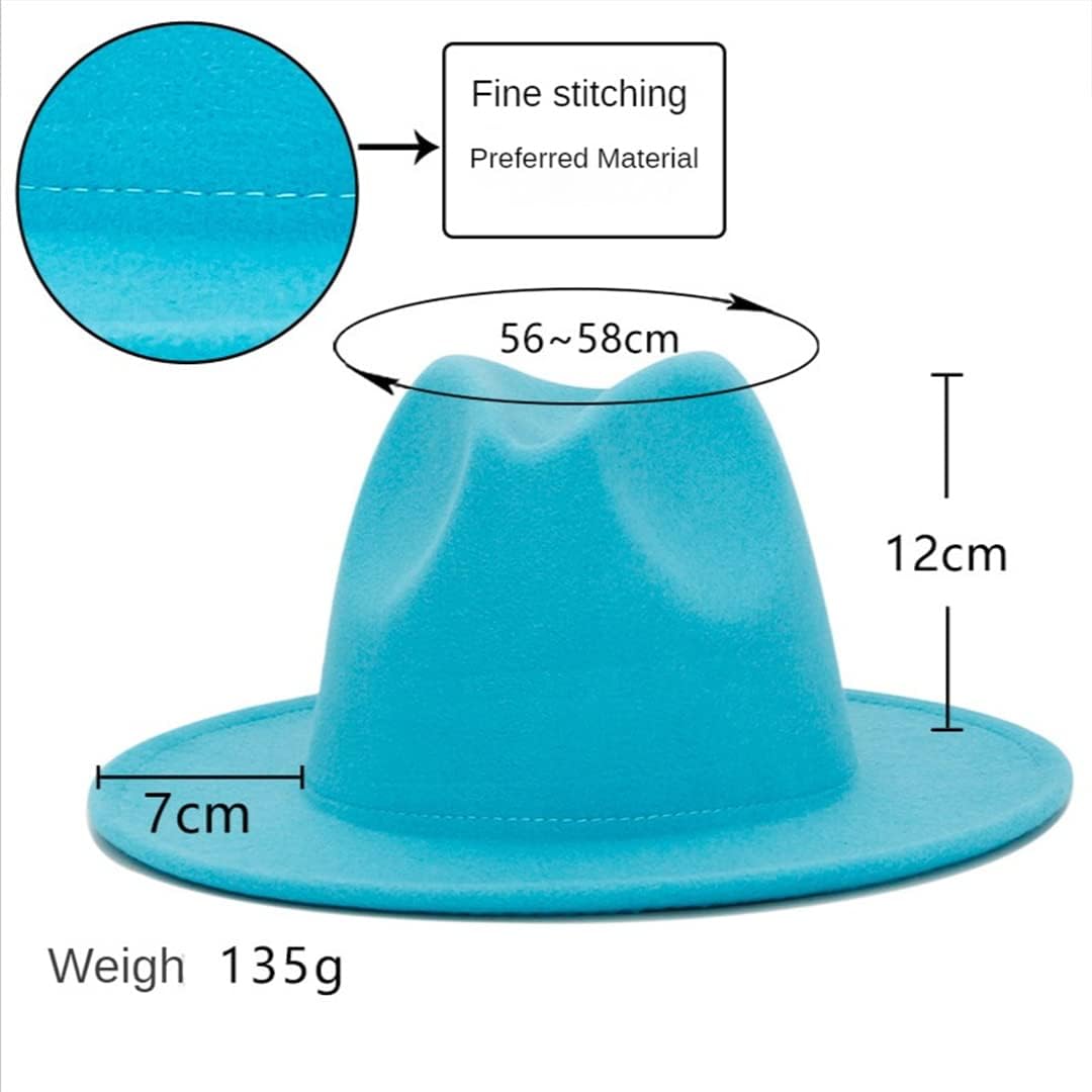 Ladies Wide Brim Panama Style Jazz Hat Wool Felt Fedora
