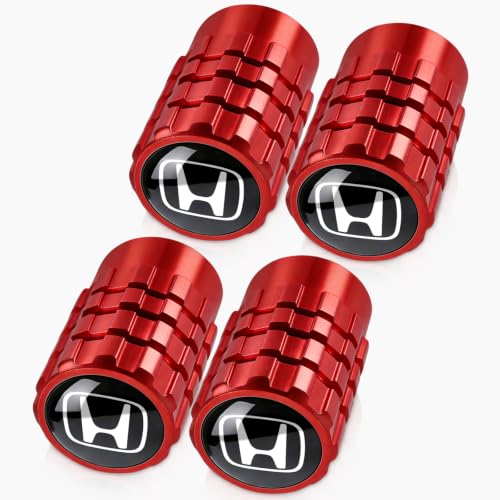 Image of Tire Valve Stem Caps for Honda Series Metal Car Wheel Air caps Auto Valve Stem Caps Accessories 4 Pcs Red