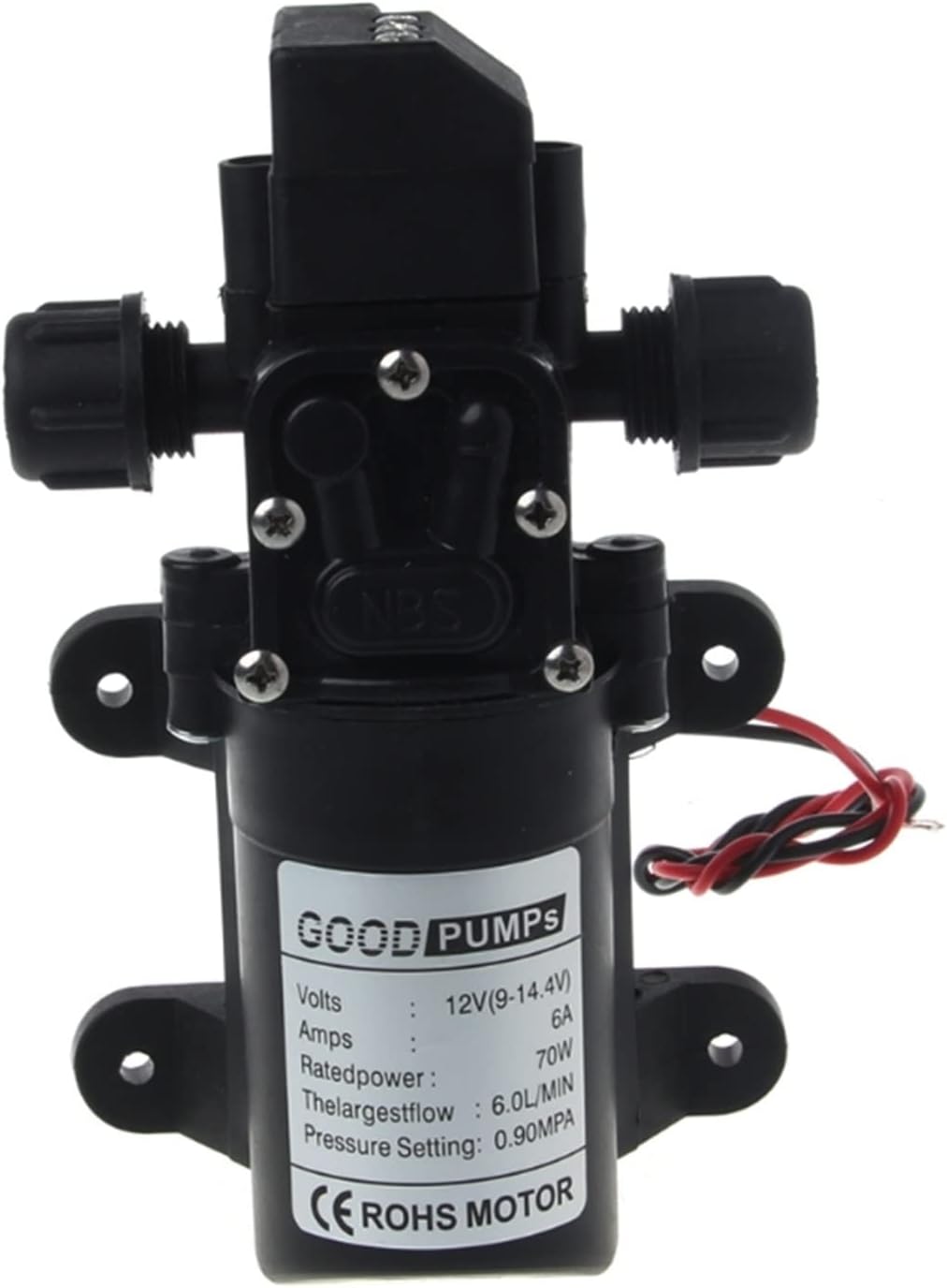 Adjustable Small Submersible Pump DC 12V 130PSI 6L/Min Water High Pressure Diaphragm Self Priming Pump 70W