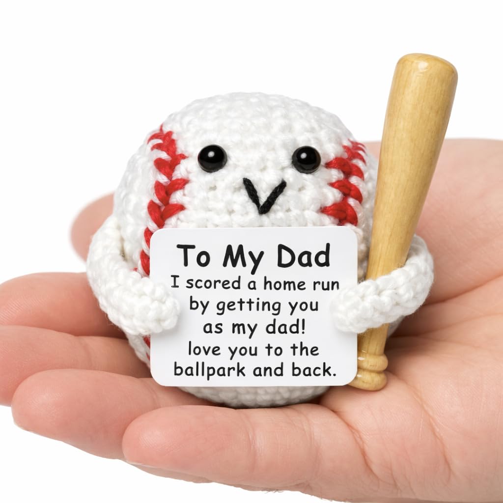 Dad Gifts from Daughter Son Wife, Positive Handmade Crochet for Father Day, Birthday Gifts for Dad - 2