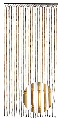 Kobolo Türvorhang Bamboo, 90x200 cm, 31 Stränge, braun, natürlicher...
