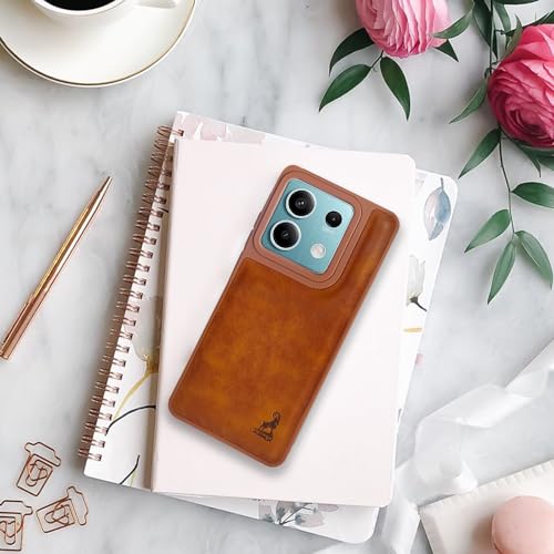 Image of AIBEX Shield Back Cover Case Compatible with Xiaomi Redmi Note 13 5G Back Cover | Flexible Vegan Leather | Full Camera Protection | Raised Edges | Super Soft-Touch | Bumper Case