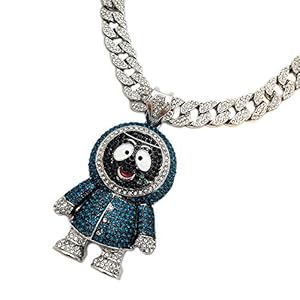 Hip Hop Iced Large BRICK SQUAD ESKIMO Pendant & 18″ 1 ROW Tennis Choker Chain Necklace