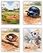 Libemz, Watercolor Baseball Posters – Set of 4, ( 8x10 inches ) Unframed – Baseball Wall Art, Posters for Boys Room Girls Bedroom Kids Room Playroom Nursery, Baseball Gifts for Toodler Teenager Boys Girls Men Guys Kids Room Decor, Birthday Gifts (Baseball)