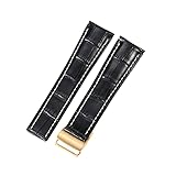 DESIGN SPORTIF ET RÉSISTANT: Le bracelet est doté de coutures contrastées épaisses et robustes qui lui confèrent un style aviateur affirmé et le renforcent pour une durabilité maximale. Sa longueur de 120 mm + 80 mm est idéale pour les boucles déployantes.