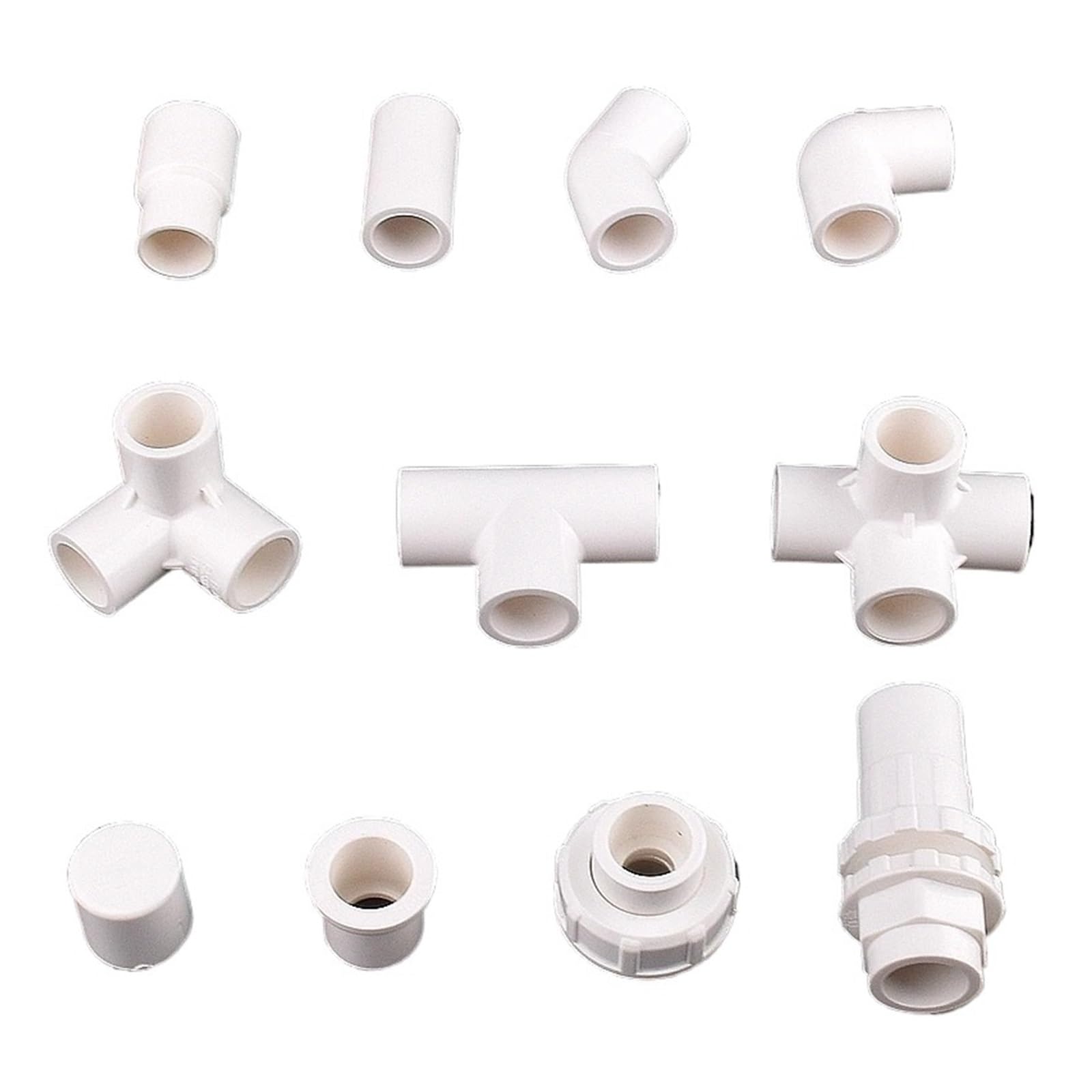 1~5 Pz Bianco 16mm Raccordi for Tubi Connettore Irrigazione del Giardino Diretta Tee Gomito Adatto per tubi da piscina(PVC Pipe Length 50cm,5Pcs)