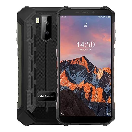 Telefone móvel Ulefone Armor X5 Pro à prova d'água resistente NFC 4G LTE 4 GB + 64 GB Smartphone Android 10.0 Celular processador octa-core (Preto)