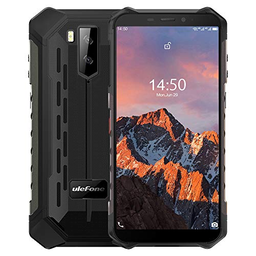 Ulefone Armor X5 Pro【4GB RAM 64GB ROM】, Android 10 4G Móvil Antigolpes, MTK6762 Octa-Core, 5.5 ”IP68 Impermeable Moviles Todoterreno, Dual SIM, 5000mAh Batería, Desbloqueo Facial NFC GPS Rojo