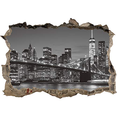 Sticker mural 3D « New York Skyline » | 3D auto-adhésif lavable | Facile à installer et à enlever | 70 x 100 cm [Motif : New York Skyle] Cover