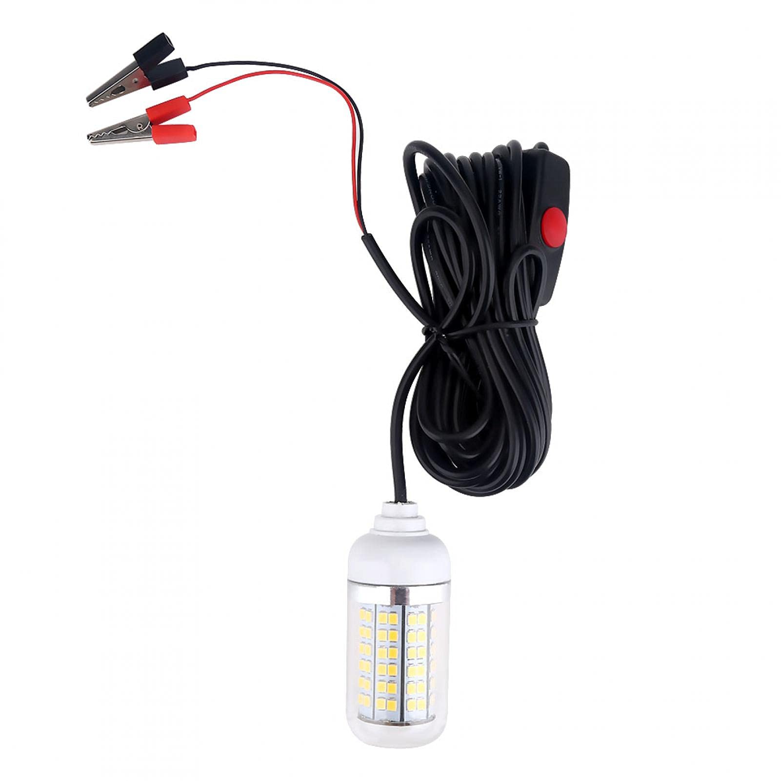 OUKENS Bait Fishing LED Light, 12V 108LEDs Submersible Underwater Night Boat Fishing Light Lamp IP68 Waterproof LED Night Light(Warm