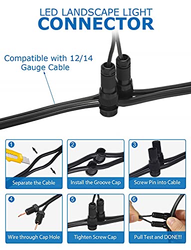 Sunvie 12 Pack 12W Low Voltage Landscape Lights With Transformer And Connectors 12-24V Outdoor Landscape Lighting, 200W Landscape Lighting Transformers With Timer And Photocell Sensor Etl Listed #TOP6