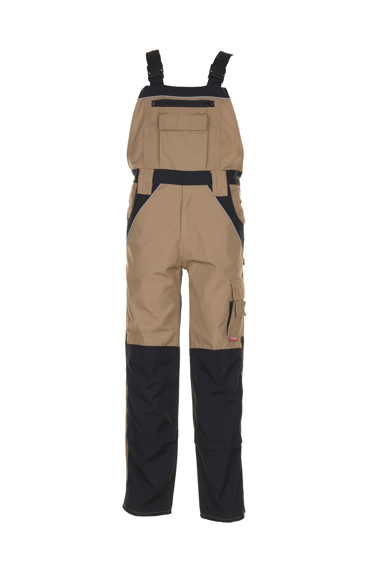 Planam 2524028 Plaline Latzhose, Sand/Schwarz, Größe 28