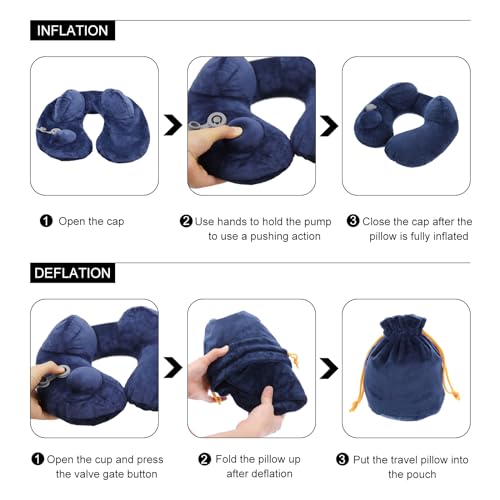 Set 2 Almohadas Inflables para Cuello Azul miniatura 4