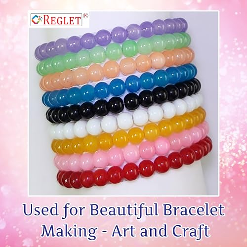 Image of 250 Pcs Jelly Glass Beads for Jewellery Making Kit - Glass Beads for Bracelet Making Kit - Bead Craft - 8mm