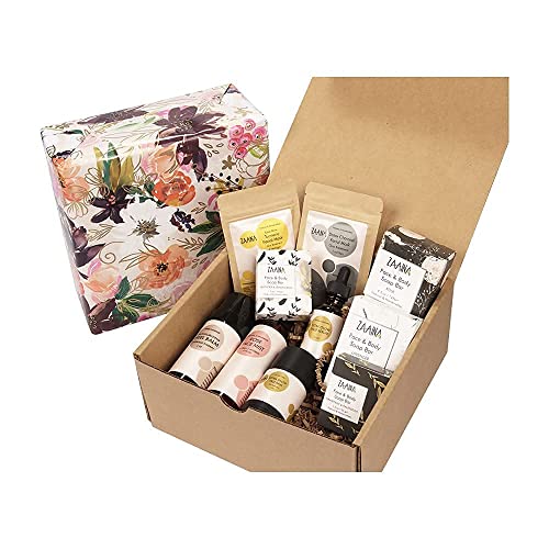 Luxurious Self Care Spa Gifts for Women, All Natural Beauty Kit for Friend Wife Mom Sister, Box Includes Rose Mist, Face Serum, Soap Bars, Face Balm, Heel Balm, Turmeric & Charcoal Masks by ZAAINA Luxurious Self Care Spa Gifts for Women, All Natural Beauty Kit for Friend Wife Mom Sister, Box Includes Rose Mist, Face Serum, Soap Bars, Face Balm, Heel Balm, Turmeric & Charcoal Masks by ZAAINA