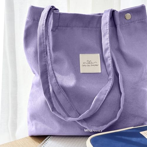 Wrapables Carry Joy Corduroy Tote Bag, Casual Shoulder Handbag4