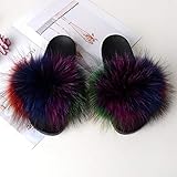 Farbe: wie abgebildet Momyeah Sandalen Frauen Hausschuhe Sandalen Frau Hausschuhe Frauen Süße Schuhe, Waschbär bunt, 7