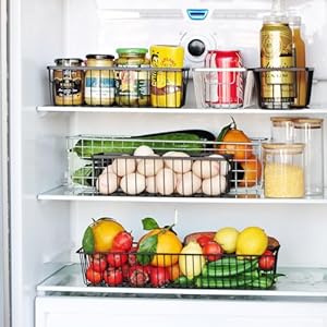 Sheechung farmhouse decor metal wire storage organizer bin basket2 pack rustic toilet paper holder storage organizer for bathroom kitchen cabinetspantry laundry room closets garage black  urban country home decor