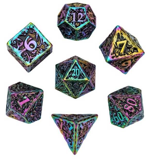 Hot Games Zestaw kostek Metal Rainbow DND Premium Box odgrywanie ról