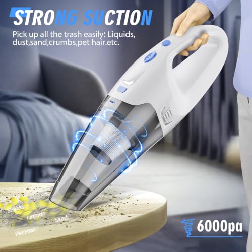 FUOAYOC Handheld Vacuum Cordless, 6KPA Strong Suction & 25 Mins Runtime, 1.6lbs Lightweight Hand Vacuum Cordless Rechargeable with HEPA Filter/LED Light/Multi-Accessories,for Home/Car/Office Cleaning by FUOAYOC - Used condition - Image 5