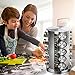 Kylinbigda 360-degree Rotating Glass and Stainless Steel Spice Rack with 20 Jars, Anti-Sprinkling Design, Great Gift