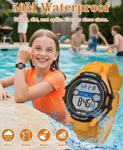 Image of Kids Digital Watch for Boys Girls, Waterproof LED Colorful Lights Sports Watch Suitable for 5-17 Years Old Teenagers (with Gift Box)