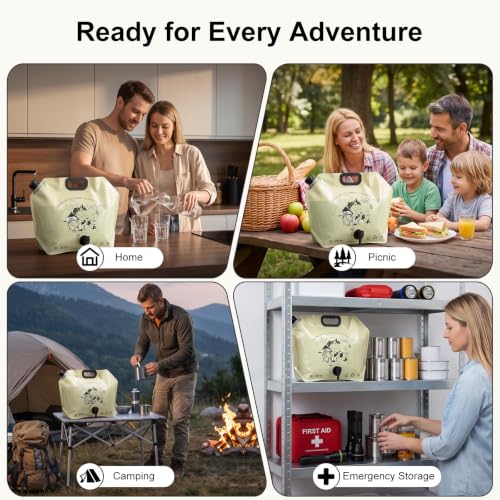 SOCATER Cantimplora plegable de 8L con grifo, envase de agua portátil para camping, excursión y emergencia miniatura 7