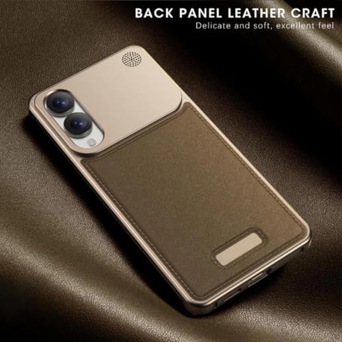 Image of TechTrendz Super Slim Aluminium Leather Case for Samsung Galaxy S25 Edge | Luxury Aroma Perfume Cover with Metallic Finish Compatible with Samsung Galaxy S25 Edge 5G 2025 (Black)