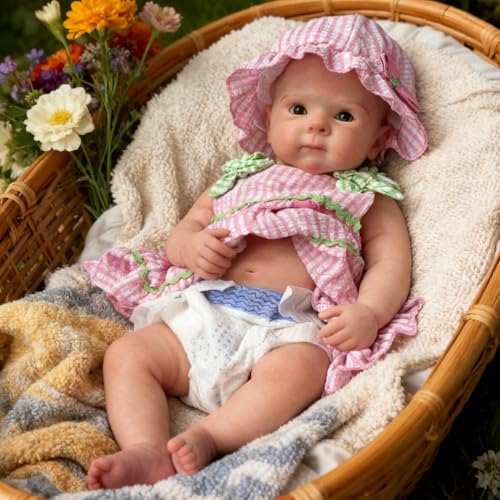 Muñeca bebé reborn silicona 18 pulgadas realista miniatura 5