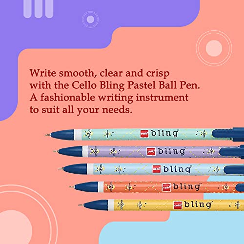 Image of Cello Bling Pastel Blue Ball Pen Jar of 25 Units Technotip Blue Ball Pens Jar of 25 Units Pinpoint Ball Pen Jar of 25