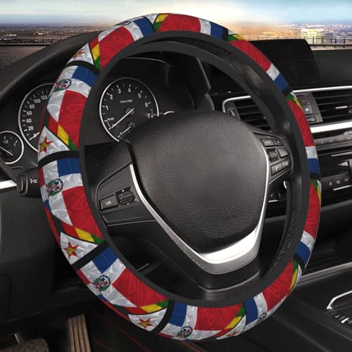 Dominican-Republic-and-Zimbabwe-Zimbabwean-Triangle-Flag-Steering-Wheel-Cover-for-Men-Women-Universal-Fit-15-Inch-Anti-Slip-Elastic-Thickened-Steering-Wheel-Cover