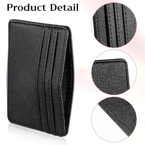 Credit Card Holder Wallet 1 Pcs RFID Blocking Leather Slim Wallet, Black Cards Wallets for Man and Women, Minimalist Credit Cards Case, Small Creditcard Protector with 3 Card Slots and 1 Pocket3