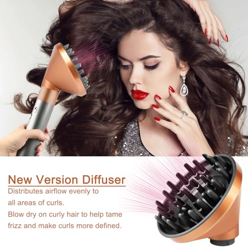 KiimSin Diffuser Attachments for Dyson Airwrap Styler, Diffuser Nozzle Convertible for Airwrap Styler into a Hair Dryer -Gold - Image 6
