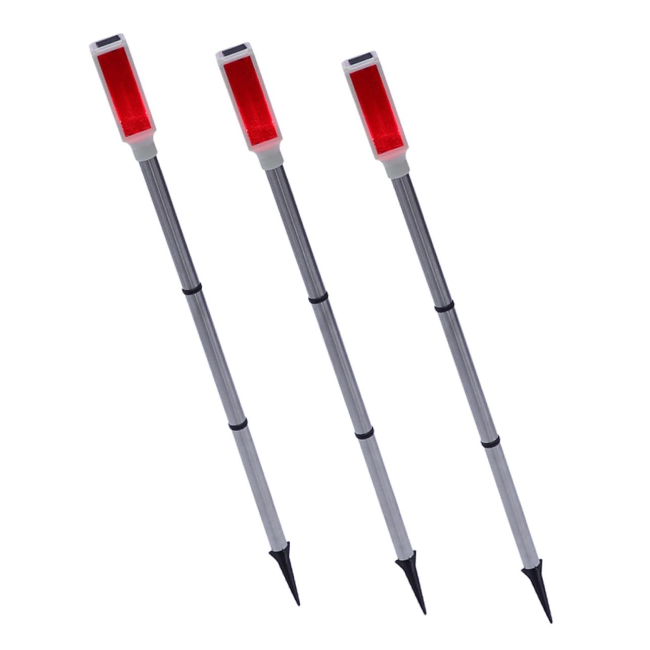 STOBAZA 3 Pack Solar Warning Lights Led Driveway Markers Waterproof Strobe Lights Heavy Duty Reflectors Outdoor Solar Traffic Markers